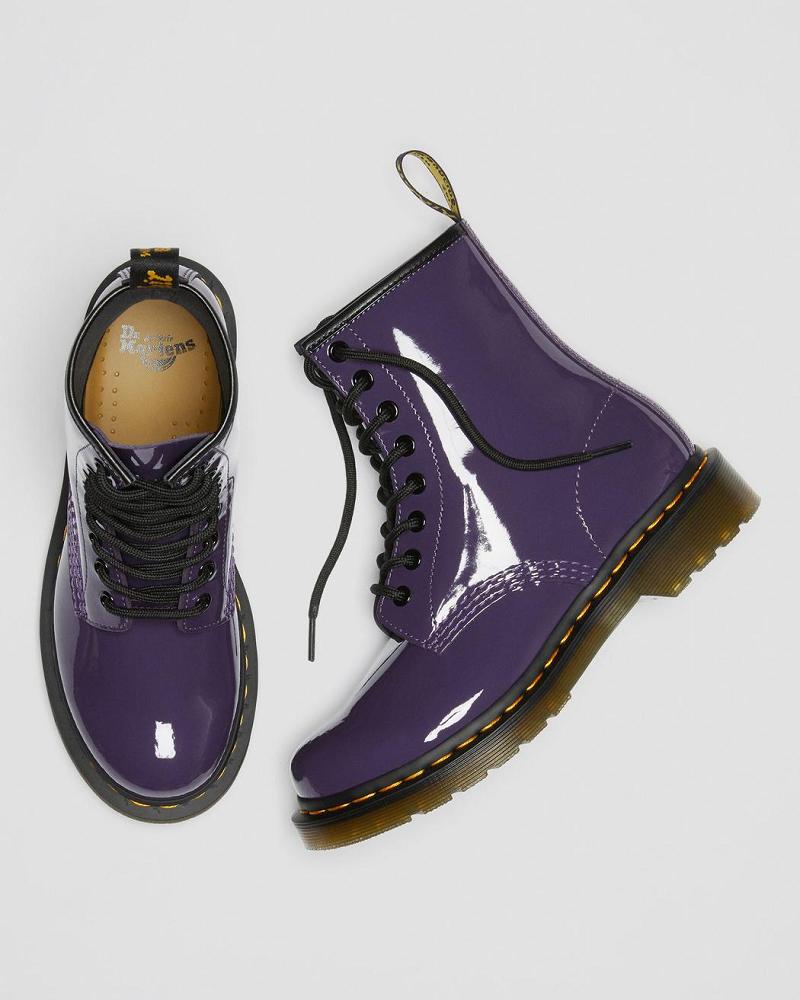 Dr Martens 1460 Lak Leren Veterlaarzen Dames Paars | NL 580TCE